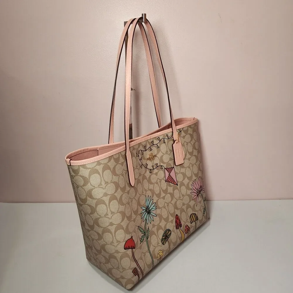 NWT Coach CU392 Coach X Observed By Us City Tote Bag In Signature Canvas
